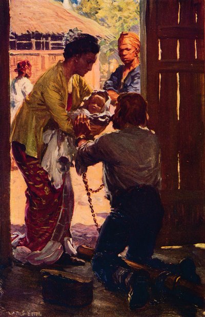 ジャドソン夫人は子供を彼女の鎖の夫、c1912に連れて行きます 作： Unbekannt