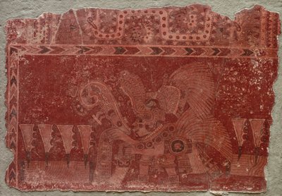 エリート男性とマゲイサボテンの葉の壁画片、500-550。 作： Unbekannt