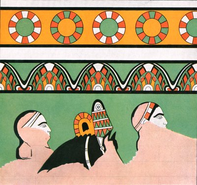 1928年、アッシリアのDur-Sharrukin宮殿の壁画。 作： Unbekannt