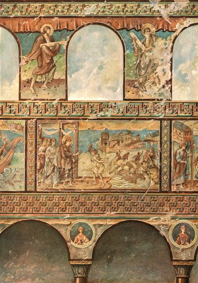 聖ジョージ教会の壁画、オーバーツェル、ライヒェナウ、ドイツ、1928。 作： Unbekannt