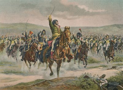 1806年10月14日、イェーナで騎兵隊を率いるムラート、1896年 作： Unbekannt