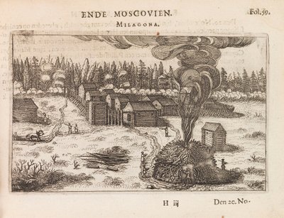 マスコビー、ミラゴナ。 Antonis Goeteeris の Journael vande Legatie へのイラスト、c1616-1617。 作： Unbekannt