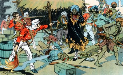 1857年5月11日、インドの反乱、デリーで雑誌を攻撃する反逆者たちc1900 作： Unbekannt