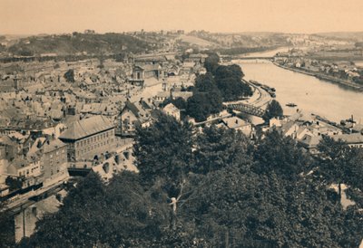ナミュール。サンブレエムーズの都市と合流点の眺め、c1900 作： Unbekannt