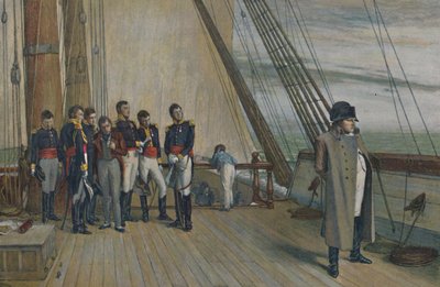 HMSベレロフォンに乗ったナポレオン、1815年7月、1896年。 作： Unbekannt