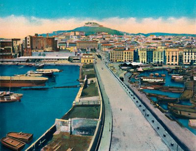 ナポリ-Via Molo Col Castel S. Elmo、c1900。 作： Unbekannt