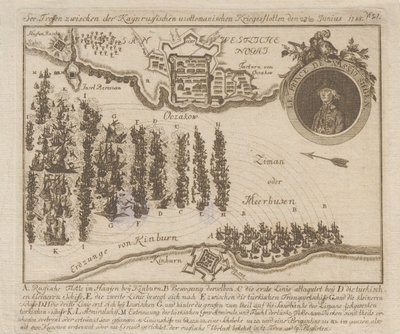 1788年6月22日、ロシア艦隊とオスマン・トルコ艦隊の間で行われた海戦。 作： Unbekannt