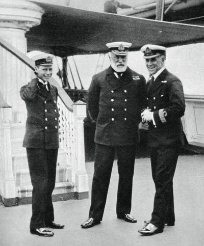 海軍士官候補生アルバート王子と海軍大将サールイスボーモント、1912年 作： Unbekannt