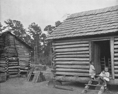 Negro Log Huts、米国ジョージア州トーマスビル、c1900。 作： Unbekannt