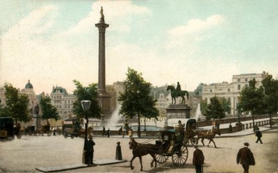 ネルソンの柱とトラファルガースクエア、ロンドン、1906年。 作： Unbekannt