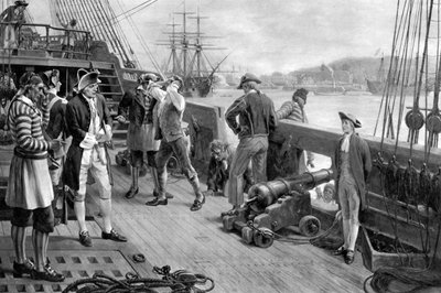 ネルソンズ海軍の最初の足場、チャタム、1771年 作： Unbekannt