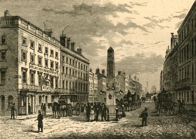 1755年、1897年のニューブリッジストリートとオベリスク。 作： Unbekannt
