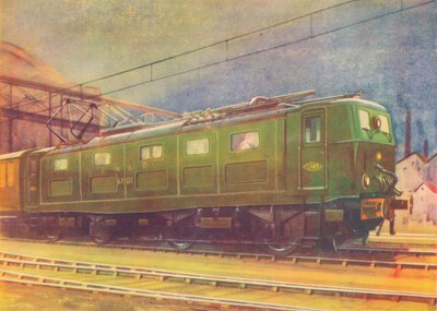 新しい電気機関車、LNER、1940年にマンチェスターロンドン道路駅を出発 作： Unbekannt