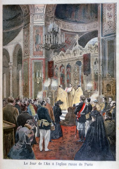 1894年、パリのロシア教会での元旦 作： Unbekannt