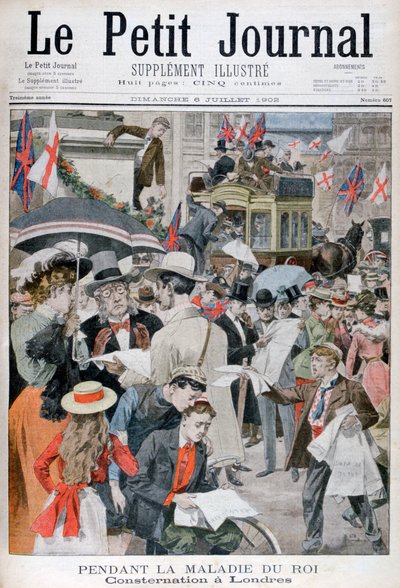 ロンドンでのエドワーズ7世王病のニュース、1902 作： Unbekannt
