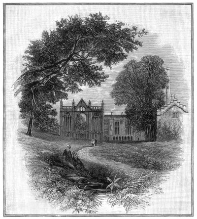 バイロン卿の先祖の家、ニューステッド修道院、1888 作： Unbekannt