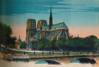後陣とポンノートルダムを示すノートルダム大聖堂、パリ、c1920 作： Unbekannt