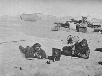 六分儀と人工地平線による観察。 1897年1897年 作： Unbekannt