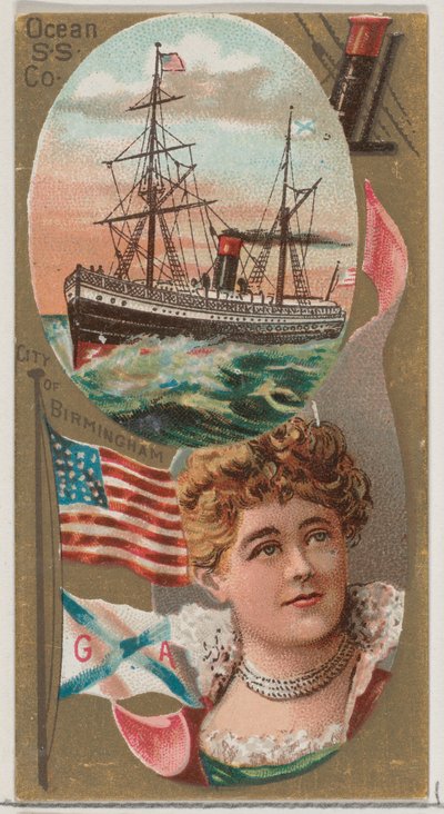 Ocean Steamship Company、Duke ブランド cig の Ocean and River Steamers シリーズ N83 から、1887 年。 作： Unbekannt