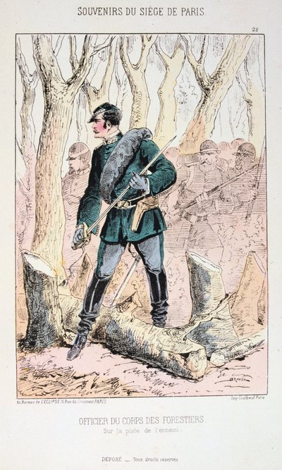 1870年から1871年まで、フォレスティエ軍団の将校、パリ包囲戦、プロイセン戦争。 作： Unbekannt