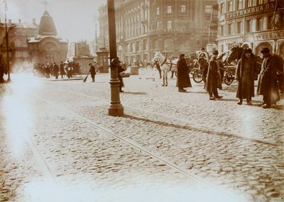 Okhotny Ryad Hunting Row、モスクワ、ロシア、1911年3月16日 作： Unbekannt