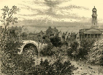1847年のリージェンツパークの湖にかかる古い橋、c1876。 作： Unbekannt