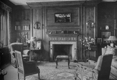 1924年、ニューヨーク州ミスアンモーガンの家、ミスモーガンズオフィスでの古いジョージ王朝様式のパネル 作： Unbekannt