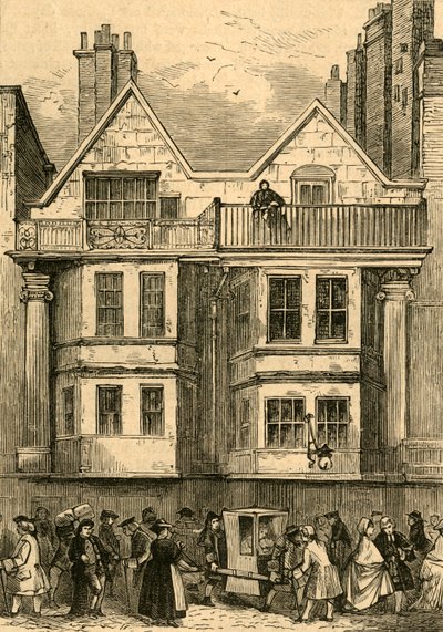 聖ダンスタンズ教会の近くのフリートストリートにある古い家屋。現在は1897年に再建されました。 作： Unbekannt