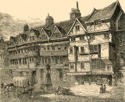 ミドルロウ、c1872の近くのホルボーンの古い家。 作： Unbekannt