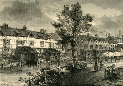 ロンドンストリート、ドックヘッド、1810年頃、1878年頃の古い家屋。 作： Unbekannt