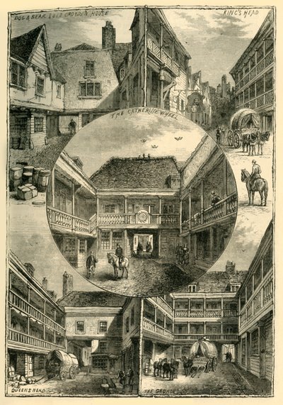サザーク、1878年の古いイン。 作： Unbekannt