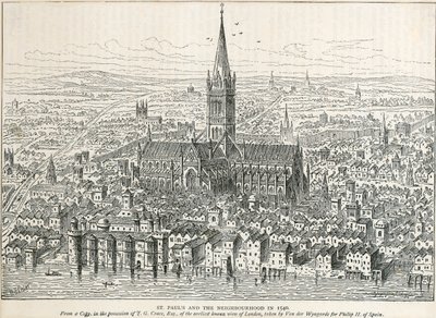 旧セント ポール大聖堂、ロンドン市、1540 c1883-c1885 作： Unbekannt