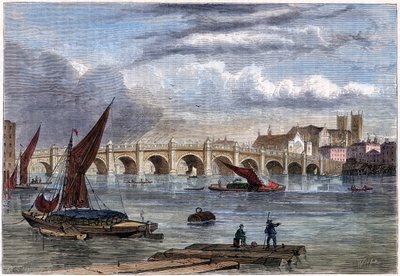 1954年、1754年の古いウェストミンスター橋 作： Unbekannt