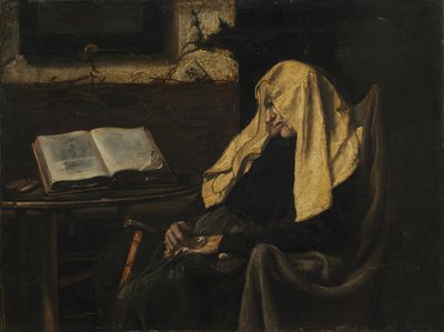 19世紀半ばに眠っている老婦人。 作： Unbekannt