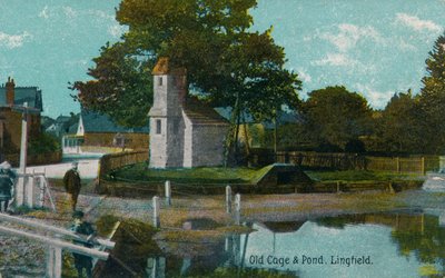 古いケージと池、Lingfield、サリー、c1905 作： Unbekannt