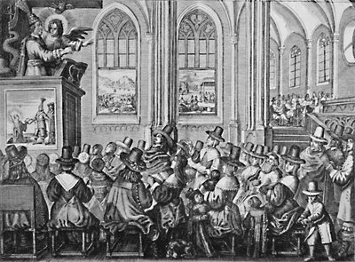 Oliver Cromwell Preaching、c1650、1903 作： Unbekannt