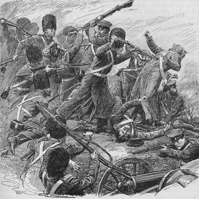再び警備員が戻ってきた、そして魅力的なエネルギーで彼らを追い出した、1902 作： Unbekannt