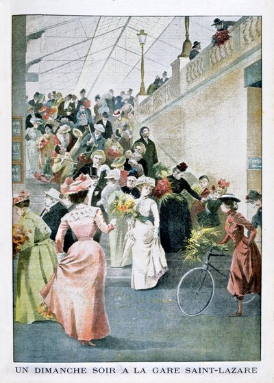 サンラザール駅での日曜の夜、1901 作： Unbekannt