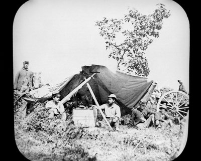 南北戦争、1861〜1865年の一般交付金連合フィールド電信局の1つ 作： Unbekannt