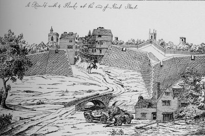 南北戦争、c1808、ロンドンの防衛のために議会によって建てられた砦の1つ、 作： Unbekannt