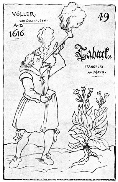 喫煙の初期のイラストの1つ、1616 1890 作： Unbekannt