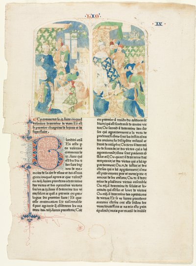 本のページを開く9 Valerius maximussメモ、eとも呼ばれます。 1476年。 作： Unbekannt