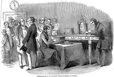 ロンドンからパリへの電信リンクの開設、1852年 作： Unbekannt