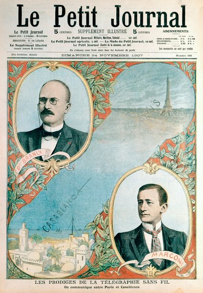 パリとカサブランカの間の無線電信リンクの開設、1907年 作： Unbekannt