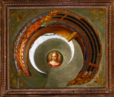 目の錯覚 船のアナモルフィック・ペインティング 1744-1774年頃 作： Unbekannt