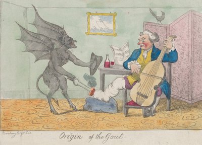 痛風の起源、約。 1810年。 作： Unbekannt