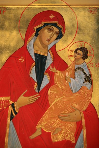オーソドックスなアイコン : Mary and Jesus Paris France 作： Unbekannt