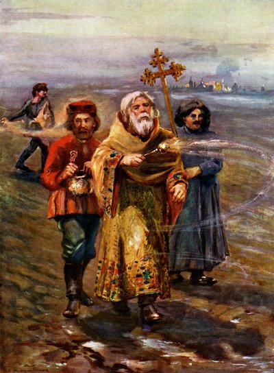 土壌、ロシアを祝福する正統の司祭 作： Unbekannt