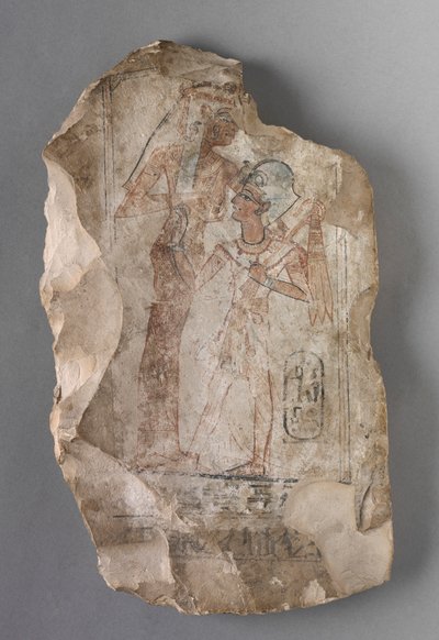 オストラコン：女神に抱かれたラメセスII c。紀元前1279年〜1213年。 作： Unbekannt