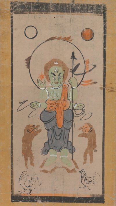 Otsu-e of Shomen Kongoyasha Vajrayaksha, 17th century.  作： Unbekannt